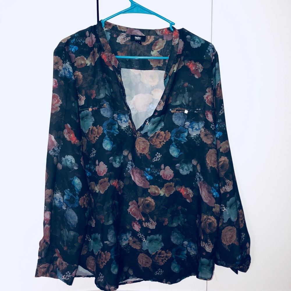 Sheer floral blouse